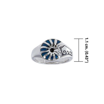 Enamel Nautilus Shell Sterling Silver Ring TR3697 - Jewelry